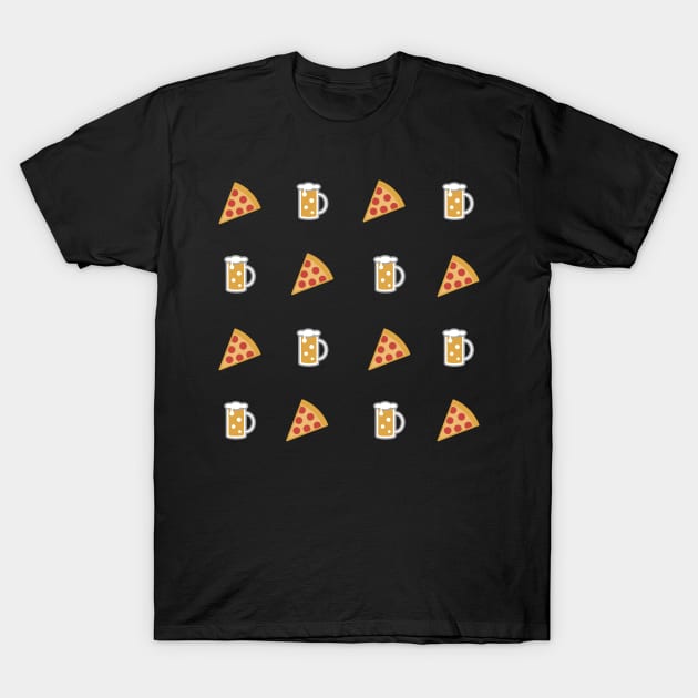 PIzza and Beer T-Shirt by MedleyDesigns67